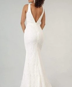 Elizabeth K - GL1940 Plunging V Neck Sheath Dress 9 Elizabeth K - GL1940 Plunging V Neck Sheath Dress