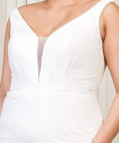 Elizabeth K - GL1940 Plunging V Neck Sheath Dress 12 Elizabeth K - GL1940 Plunging V Neck Sheath Dress