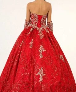 Elizabeth K - GL1943 Embroidered Sweetheart Mesh Ballgown