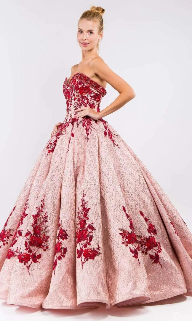 Elizabeth K - GL1957 Rosette Embroidered Ballgown 8 Elizabeth K - GL1957 Rosette Embroidered Ballgown