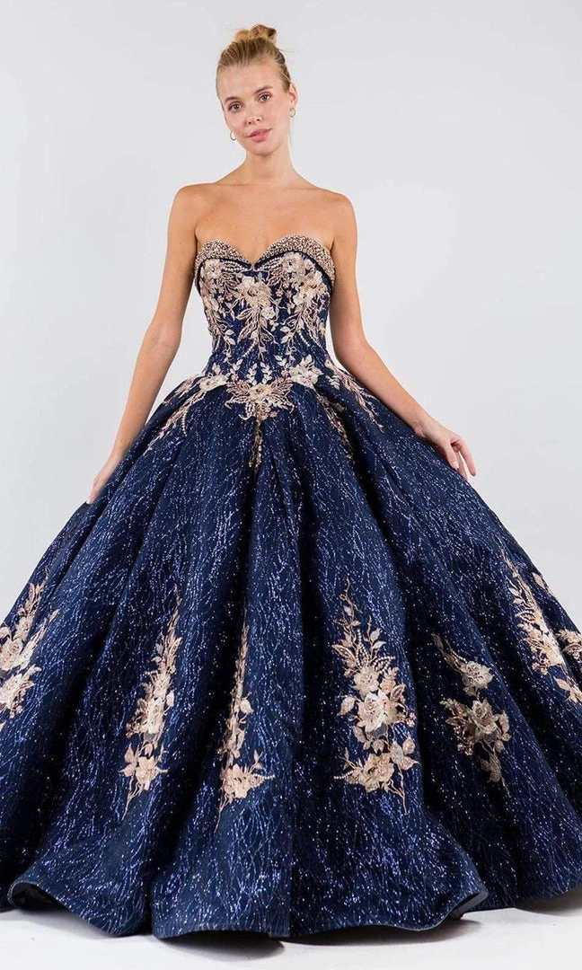 Elizabeth K - GL1957 Rosette Embroidered Ballgown 3 Elizabeth K - GL1957 Rosette Embroidered Ballgown