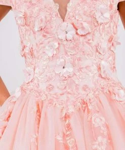 Elizabeth K - GL1958 Floral Applique Off Shoulder Ballgown 13 Elizabeth K - GL1958 Floral Applique Off Shoulder Ballgown