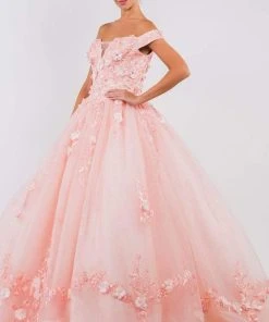 Elizabeth K - GL1958 Floral Applique Off Shoulder Ballgown 12 Elizabeth K - GL1958 Floral Applique Off Shoulder Ballgown