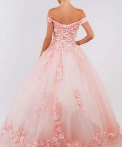 Elizabeth K - GL1958 Floral Applique Off Shoulder Ballgown 11 Elizabeth K - GL1958 Floral Applique Off Shoulder Ballgown