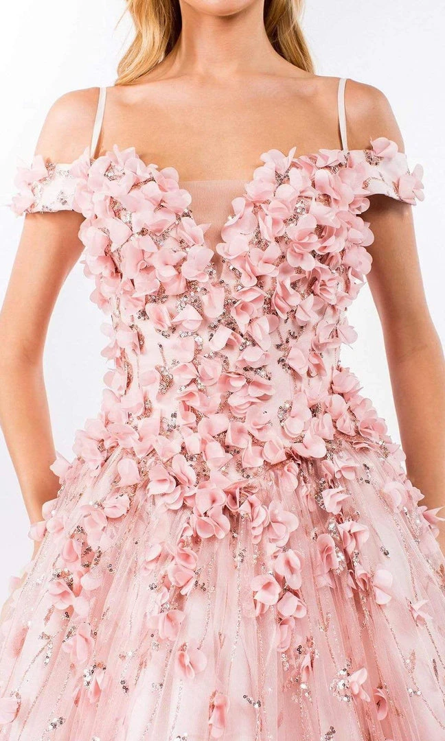 Elizabeth K - GL1962 Blossom Ornate Off Shoulder Ballgown 8 Elizabeth K - GL1962 Blossom Ornate Off Shoulder Ballgown