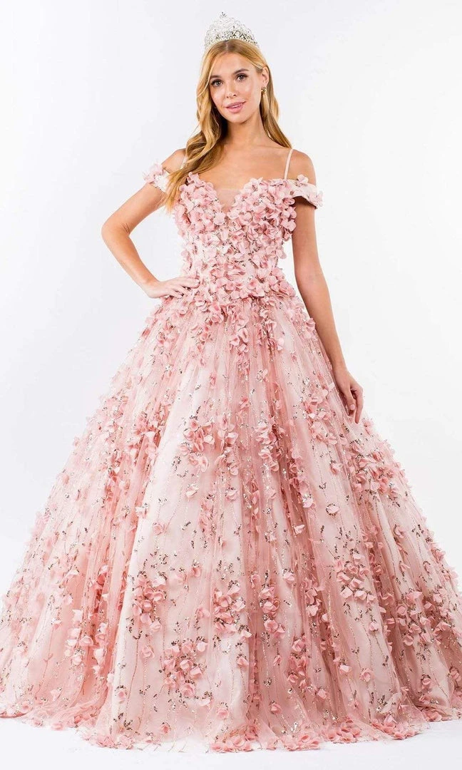 Elizabeth K - GL1962 Blossom Ornate Off Shoulder Ballgown 5 Elizabeth K - GL1962 Blossom Ornate Off Shoulder Ballgown