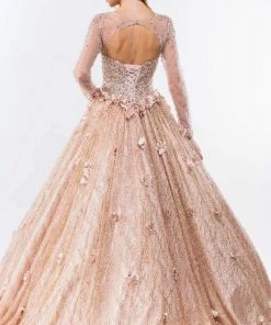 Elizabeth K - GL1963 Long Sleeve Jeweled Ballgown 8 Elizabeth K - GL1963 Long Sleeve Jeweled Ballgown