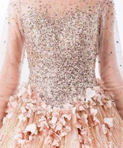 Elizabeth K - GL1963 Long Sleeve Jeweled Ballgown 10 Elizabeth K - GL1963 Long Sleeve Jeweled Ballgown