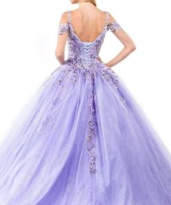 Elizabeth K - GL1969 Sequined Cold Shoulder Ballgown 12 Elizabeth K - GL1969 Sequined Cold Shoulder Ballgown