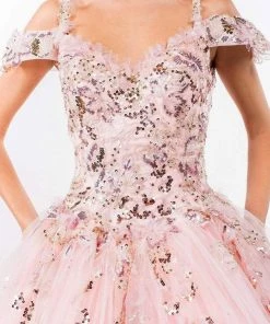 Elizabeth K - GL1969 Sequined Cold Shoulder Ballgown 18 Elizabeth K - GL1969 Sequined Cold Shoulder Ballgown