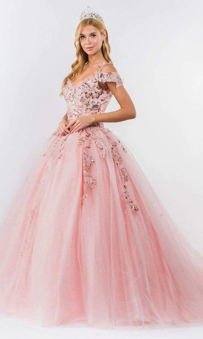 Elizabeth K - GL1969 Sequined Cold Shoulder Ballgown 8 Elizabeth K - GL1969 Sequined Cold Shoulder Ballgown