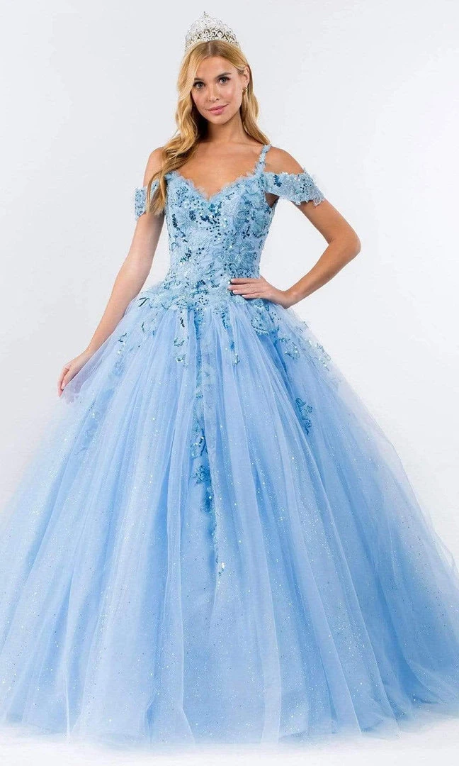 Elizabeth K - GL1969 Sequined Cold Shoulder Ballgown 5 Elizabeth K - GL1969 Sequined Cold Shoulder Ballgown