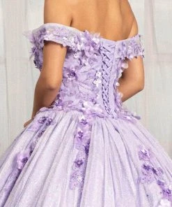 Elizabeth K GL1971 - Floral Applique Prom Ballgown