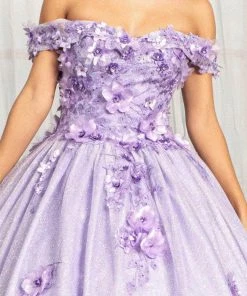 Elizabeth K GL1971 - Floral Applique Prom Ballgown
