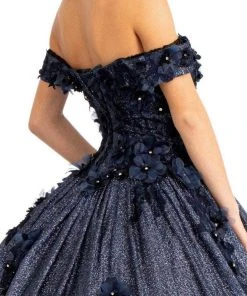 Elizabeth K GL1971 - Floral Applique Prom Ballgown