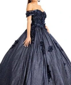 Elizabeth K GL1971 - Floral Applique Prom Ballgown