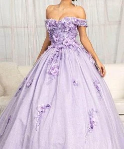 Elizabeth K GL1971 - Floral Applique Prom Ballgown