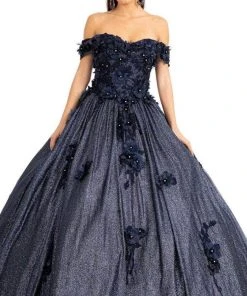 Elizabeth K GL1971 - Floral Applique Prom Ballgown