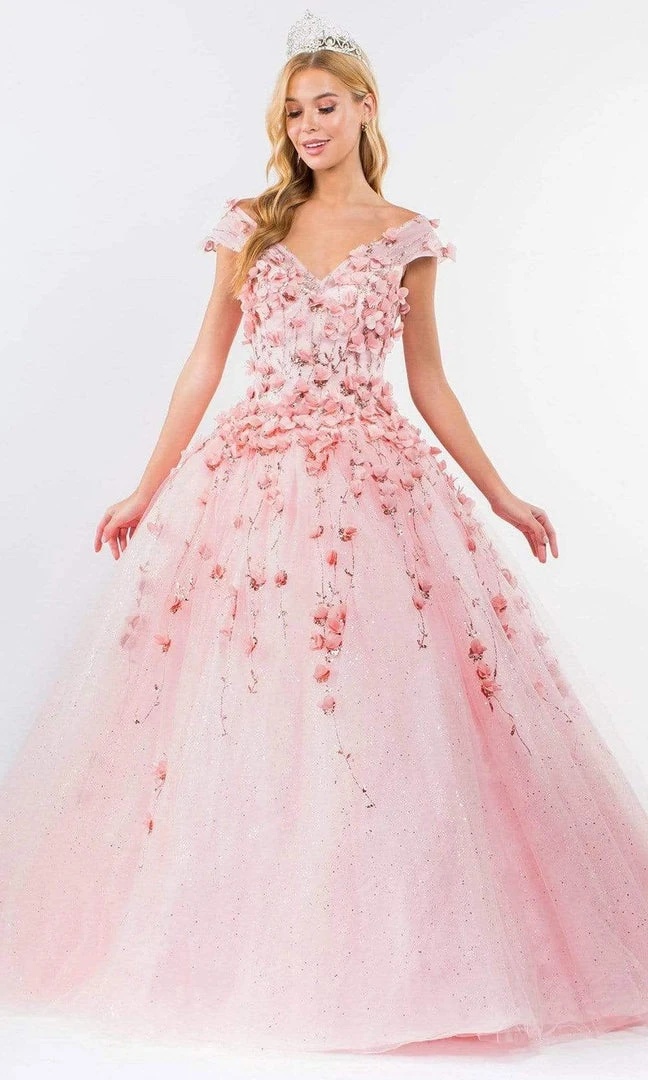 Elizabeth K - GL1974 Cape Sleeve Applique Ballgown 6 Elizabeth K - GL1974 Cape Sleeve Applique Ballgown