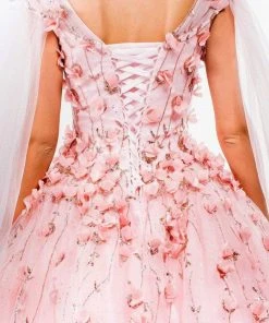 Elizabeth K - GL1974 Cape Sleeve Applique Ballgown 17 Elizabeth K - GL1974 Cape Sleeve Applique Ballgown