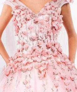 Elizabeth K - GL1974 Cape Sleeve Applique Ballgown 16 Elizabeth K - GL1974 Cape Sleeve Applique Ballgown