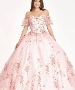 Elizabeth K GL1975 - Floral Glitter Ballgown