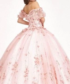 Elizabeth K GL1975 - Floral Glitter Ballgown