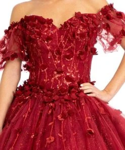 Elizabeth K GL1975 - Floral Glitter Ballgown