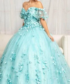 Elizabeth K GL1975 - Floral Glitter Ballgown