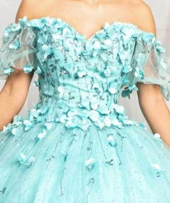 Elizabeth K GL1975 - Floral Glitter Ballgown