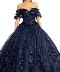 Elizabeth K GL1975 - Floral Glitter Ballgown