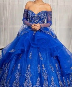 Elizabeth K GL1976 - Long Angel Sleeve Sweetheart Neck Ball Gown 14 Elizabeth K GL1976 - Long Angel Sleeve Sweetheart Neck Ball Gown