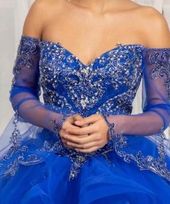 Elizabeth K GL1976 - Long Angel Sleeve Sweetheart Neck Ball Gown 17 Elizabeth K GL1976 - Long Angel Sleeve Sweetheart Neck Ball Gown