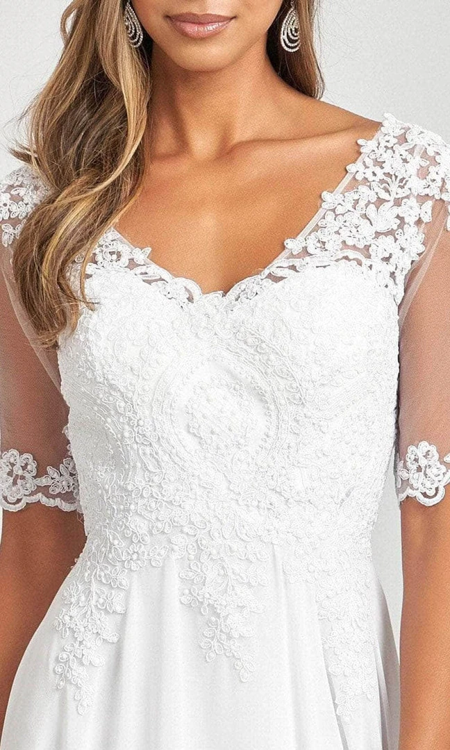 Elizabeth K GL1982 - Applique-Ornate Quarter Sleeve Evening Dress 18 Elizabeth K GL1982 - Applique-Ornate Quarter Sleeve Evening Dress