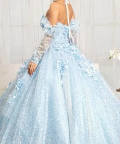 Elizabeth K GL1986 - Sweetheart Neck With Removable Sleeve Long Gown