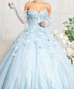 Elizabeth K GL1986 - Sweetheart Neck With Removable Sleeve Long Gown