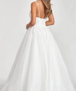 Elizabeth K GL1989 - Sleeveless V-neckline Ball Gown