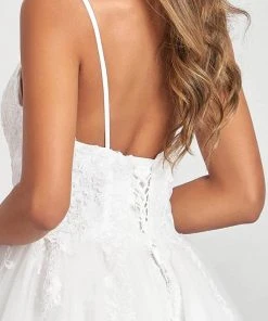 Elizabeth K GL1989 - Sleeveless V-neckline Ball Gown