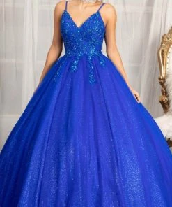 Elizabeth K GL1989 - Sleeveless V-neckline Ball Gown