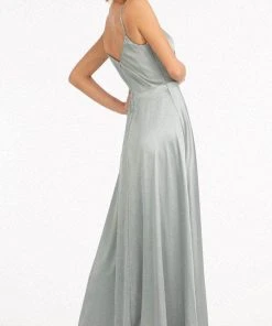 Elizabeth K GL1993 - Spaghetti Strap V-Neck Prom Dress With Slit 33 Elizabeth K GL1993 - Spaghetti Strap V-Neck Prom Dress With Slit