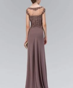 Elizabeth K - GL2001 Embellished Bateau Neck A-Line Gown 5 Elizabeth K - GL2001 Embellished Bateau Neck A-Line Gown
