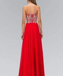 Elizabeth K - GL2018 Strapless Embroidered Chiffon Gown 9 Elizabeth K - GL2018 Strapless Embroidered Chiffon Gown