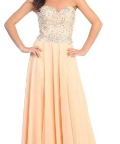 Elizabeth K - GL2018 Strapless Embroidered Chiffon Gown 10 Elizabeth K - GL2018 Strapless Embroidered Chiffon Gown