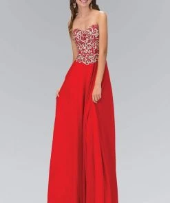 Elizabeth K - GL2018 Strapless Embroidered Chiffon Gown