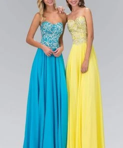 Elizabeth K - GL2018 Strapless Embroidered Chiffon Gown 12 Elizabeth K - GL2018 Strapless Embroidered Chiffon Gown