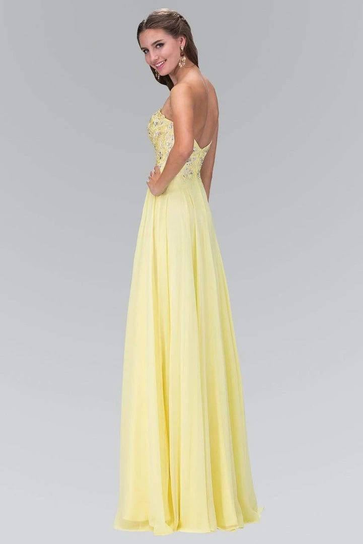Elizabeth K - GL2049 Strapless Applique Chiffon Gown 5 Elizabeth K - GL2049 Strapless Applique Chiffon Gown