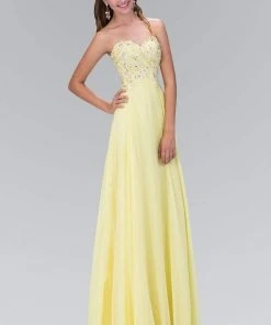 Elizabeth K - GL2049 Strapless Applique Chiffon Gown 7 Elizabeth K - GL2049 Strapless Applique Chiffon Gown