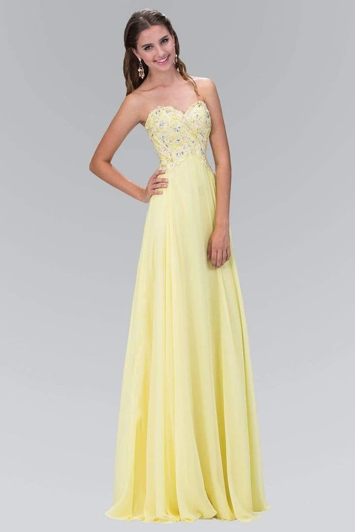 Elizabeth K - GL2049 Strapless Applique Chiffon Gown 4 Elizabeth K - GL2049 Strapless Applique Chiffon Gown