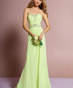 Elizabeth K - GL2060 Crystal Beaded Strapless Sweetheart A-Line Gown