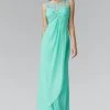 Elizabeth K - GL2061 Beaded Illusion Scoop Neck Chiffon Dress 2 Elizabeth K - GL2061 Beaded Illusion Scoop Neck Chiffon Dress
